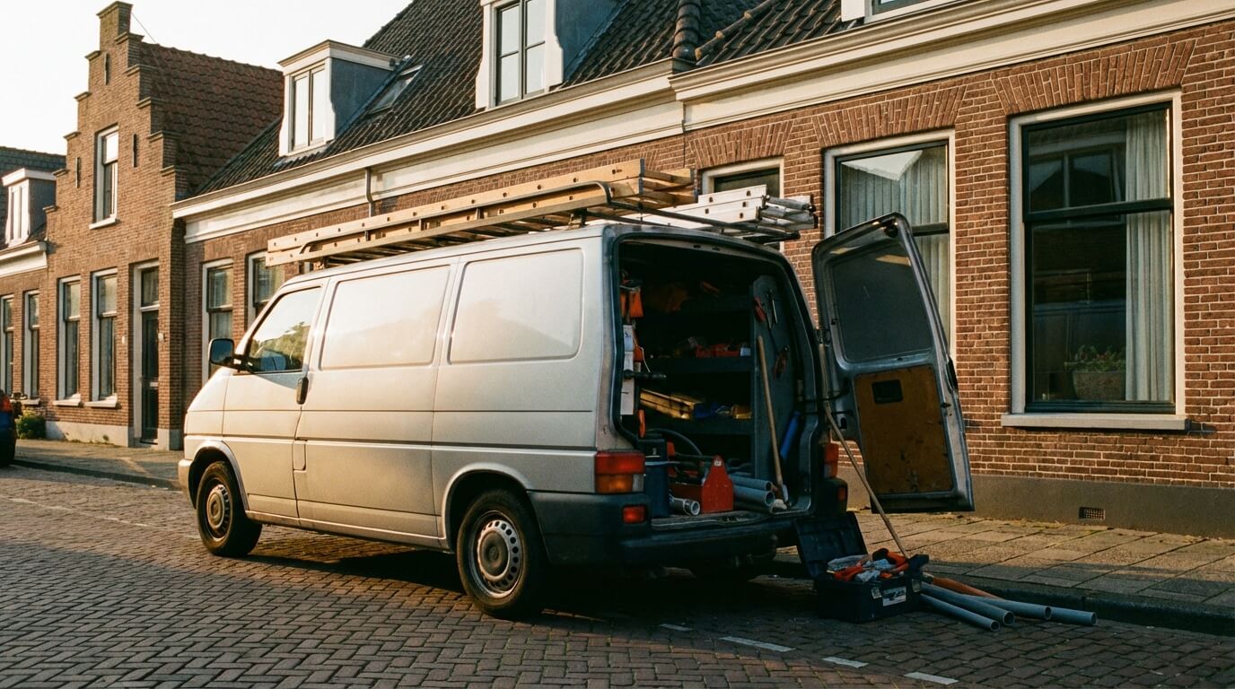 Het LekkageVrij team aan het werk bij een klant in Amsterdam
